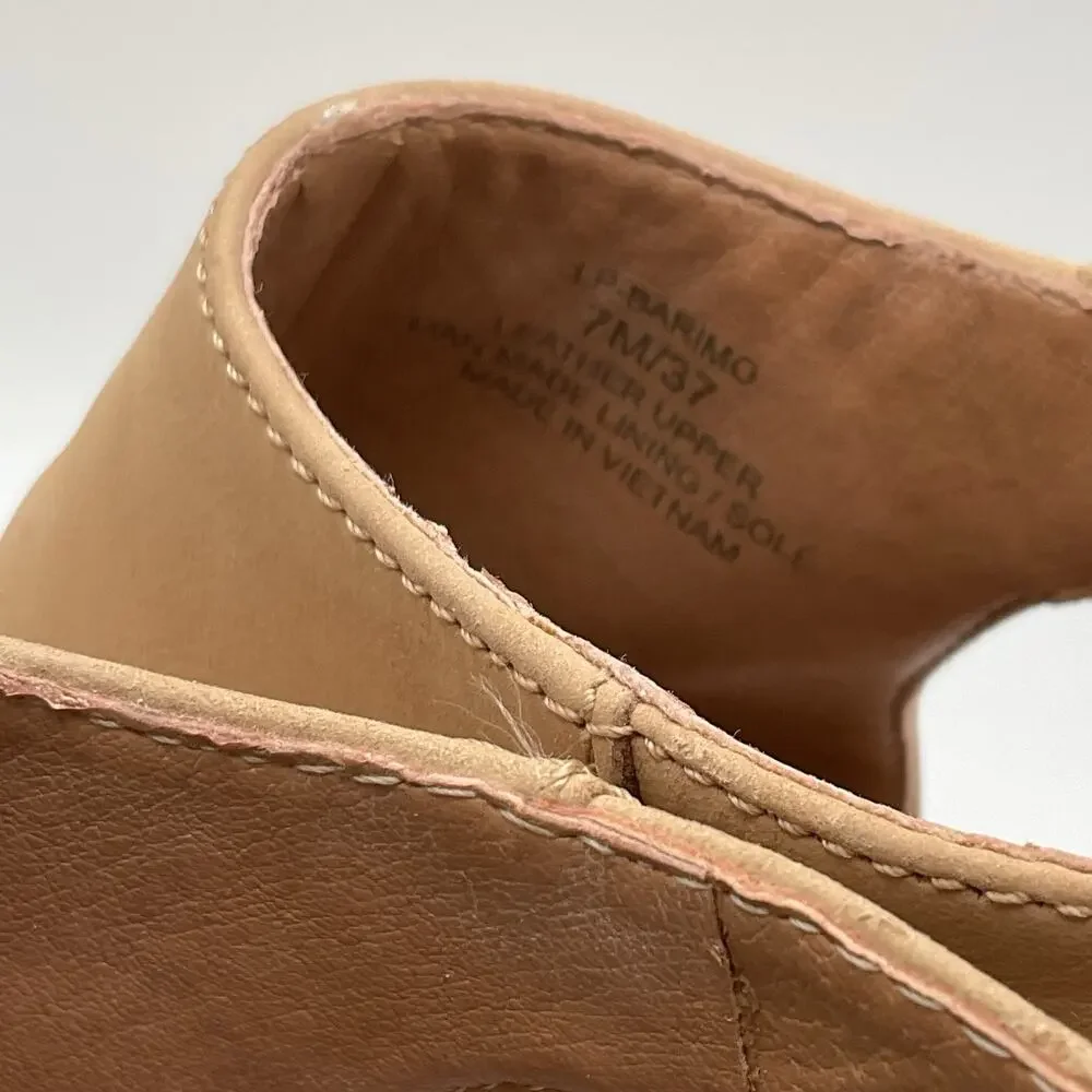 Lucky Brand Tan Open-Toe Leather Ankle Booties - Picture 6 of 11